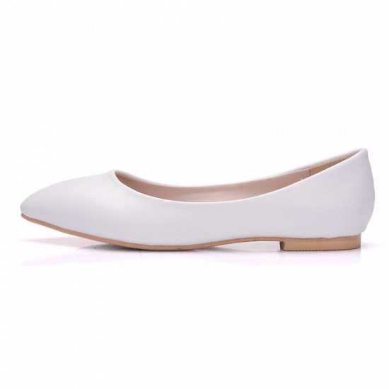 Woman Round Toe PU Flat Wedding Shoes UK_5