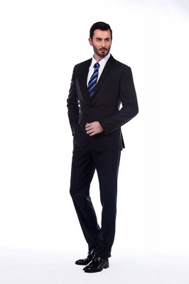 Classic Black Three Pocket Custom Made Suit UK | Latest Design Two Button Peak Lapel UK Wedding Suit_3