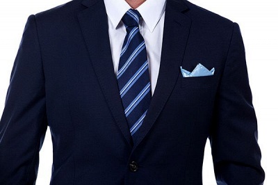 Solid Navy Blue Single Breasted Made To Measure Suit | Bespoke Notched Lapel Two Button Casual Suit_6