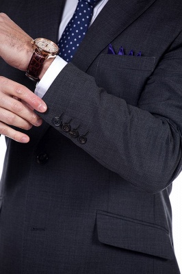 Handsome Solid Wedding Bestman Tuxedos | Modern Dark Grey Peaked Lapel Custom Made Suit UK_6
