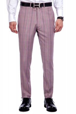 New Arriving Tailor Made Light Pink Plaid British Men Suit | 3 Pockets Single Breasted Slim Bespoke Suits_7