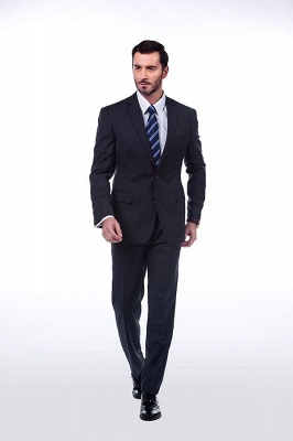 Luxury High Quality Grey Plaid Customized suit UK For Men | Single Breasted Peak Lapel Groomsman Popular UK Wedding Suit_2