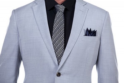 Solid Single Breasted Notched Lapel Formal Suit for Men | light Grey Custom Made Wedding Tuxedos_5