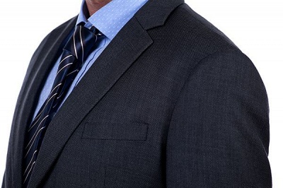 Dark Grey 2 Pockets Slim Bespoke Suits | Casual Notched Lapel Suit Customize Wedding Tuxedos_5
