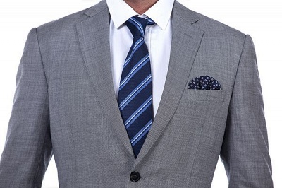 Gray Stylish Design Peak Lapel British Men Suits UK | Custom Made Two Pocket UK Wedding Suit_6