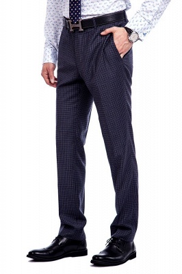 Dark Checks High Quality Peak Lapel Custom Made Suit UK | Classic Two Pocket Two Button Wedding Bestman Tuxedos_10