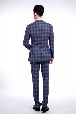 New Arriving Wool Slim Fit Purple Checks Suit | Popular Notched Lapel Single Breasted 2 Buttons Best Men Groomsman_3