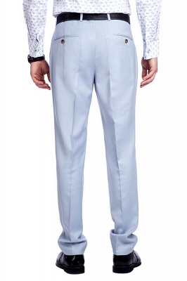 Fashion Light Blue Peaked Lapel Wool Custom Made Suit UK | Three Pockets Single Breasted Wedding British Bestman Suits_9