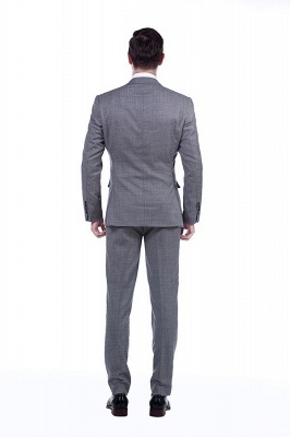 Gray Stylish Design Peak Lapel British Men Suits UK | Custom Made Two Pocket UK Wedding Suit_4