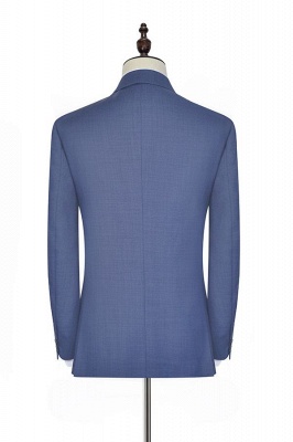 Latest Design Blue Peak Lapel Single Breasted Slim Fit Suit | 2 Button 3 Pockets Back Vent Tailor Hand Made Business Suit for Men_5