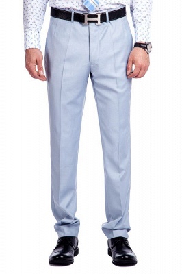 Fashion Light Blue Peaked Lapel Wool Custom Made Suit UK | Three Pockets Single Breasted Wedding British Bestman Suits_7