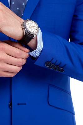 High Quality Royal Blue Single Breasted Custom Suit | Peak Lapel Two Buttons Casual Suit Groomsman_9
