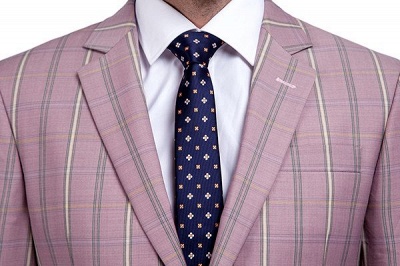 New Arriving Tailor Made Light Pink Plaid British Men Suit | 3 Pockets Single Breasted Slim Bespoke Suits_4