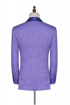Lavender Jacquard Shawl Collar Customized Party Suits | Latest Design Single Breasted One Button Custom British Men Suit_5