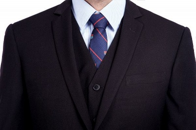 Black Single Breasted 3 Piece Business Suit for Men | High-end Peak Lapel Custom Made Suit UK_8