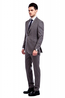 Bespoke Checks Pattern Single Breasted Men High Quality Suit | Peak Lapel Two Button Tailor Custom Made Suit UK_2