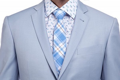 Fashion Light Blue Peaked Lapel Wool Custom Made Suit UK | Three Pockets Single Breasted Wedding British Bestman Suits_4