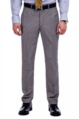 Grey Houndstooth 3 pockets Wool Suits for Men | Customize Peaked Lapel Single Breasted British Men Suits UK Tuxedos_7