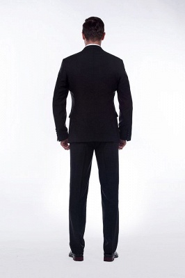 Classic Black Three Pocket Custom Made Suit UK | Latest Design Two Button Peak Lapel UK Wedding Suit_4