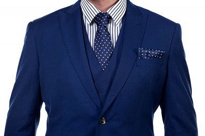 Royal Blue Peaked Lapel British Men Suits UK Tuxedos | Customize Three Pocket Single Breasted Groomsman_6
