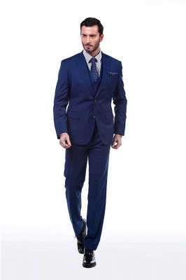 Royal Blue Peaked Lapel British Men Suits UK Tuxedos | Customize Three Pocket Single Breasted Groomsman_4