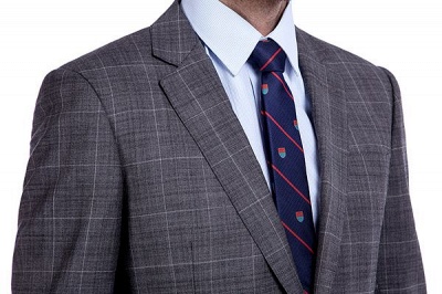 New Trendy Bespoke High Quality Grey Checks Suit for Men | Fashion Peak Lapel 2 Pocket Single Breasted UK Wedding Suit_5
