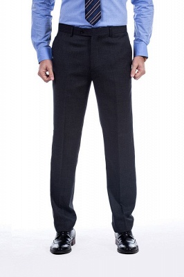 Dark Grey 2 Pockets Slim Bespoke Suits | Casual Notched Lapel Suit Customize Wedding Tuxedos_7