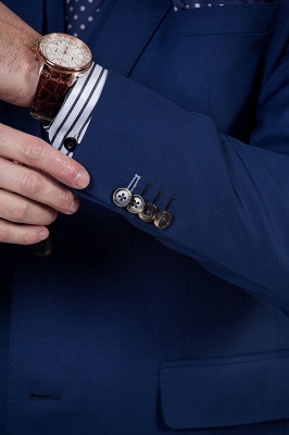 Royal Blue Peaked Lapel British Men Suits UK Tuxedos | Customize Three Pocket Single Breasted Groomsman_7