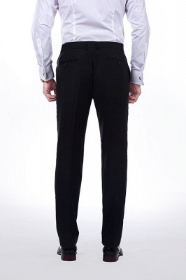 Classic Black Three Pocket Custom Made Suit UK | Latest Design Two Button Peak Lapel UK Wedding Suit_8