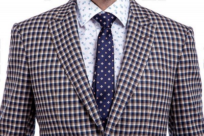 Bespoke Checks Pattern Single Breasted Men High Quality Suit | Peak Lapel Two Button Tailor Custom Made Suit UK_4