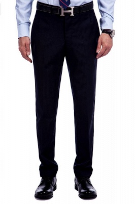 Fashion Navy Blue Herringbone Custom Made Business British Men Suit | Single Breasted 3 Pocket Tailored Suit UK For Men_8