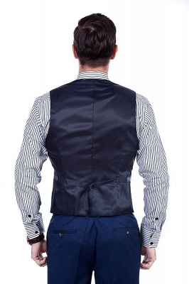 Royal Blue Peaked Lapel British Men Suits UK Tuxedos | Customize Three Pocket Single Breasted Groomsman_9