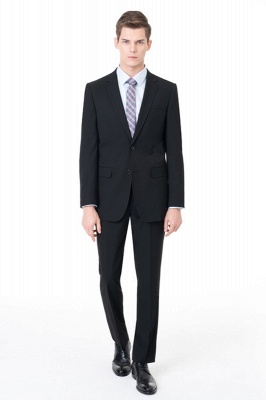 Slim Fit Peak Lapel Two-piece Suit Two Button Casual Suits UK_1