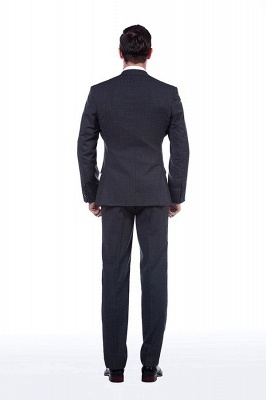 Handsome Solid Wedding Bestman Tuxedos | Modern Dark Grey Peaked Lapel Custom Made Suit UK_3
