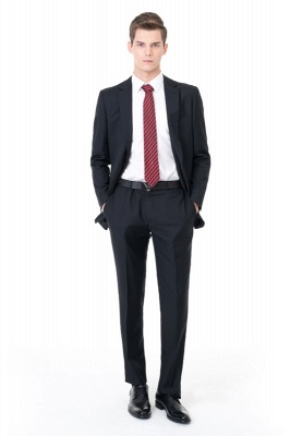 High Quality Peak Lapel Single Breasted Two Pieces Custom Made Suit UK with Pants_1
