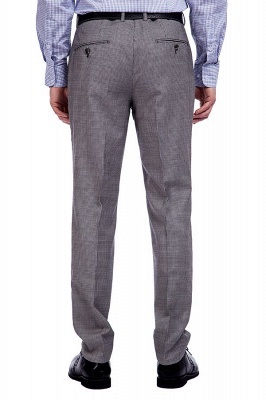 Grey Houndstooth 3 pockets Wool Suits for Men | Customize Peaked Lapel Single Breasted British Men Suits UK Tuxedos_9