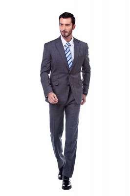 New Dark Grey Windows Slim Fit Custom Suits For Man | Customize Single Breasted Peak Lapel Groomsman_2