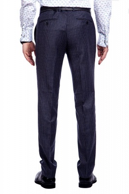 Dark Checks High Quality Peak Lapel Custom Made Suit UK | Classic Two Pocket Two Button Wedding Bestman Tuxedos_3
