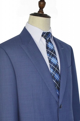 Latest Design Blue Peak Lapel Single Breasted Slim Fit Suit | 2 Button 3 Pockets Back Vent Tailor Hand Made Business Suit for Men_3