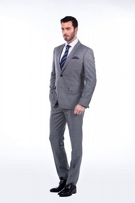 Gray Stylish Design Peak Lapel British Men Suits UK | Custom Made Two Pocket UK Wedding Suit_3