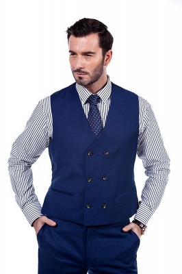 Royal Blue Peaked Lapel British Men Suits UK Tuxedos | Customize Three Pocket Single Breasted Groomsman_5