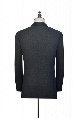 Dark Grey Black Shawl Lapel Two Bottons UK Wedding Suit For Bestman | Bespoke Single Breasted Tailored 2 Piece Suits_4