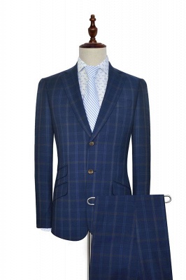 Dark Blue Wool Shawl Collar UK Wedding Suit For Bestman | New Arriving Single Breasted Tailor Made British Men Suit