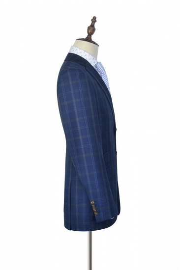 Dark Blue Wool Shawl Collar UK Wedding Suit For Bestman | New Arriving Single Breasted Tailor Made British Men Suit_5