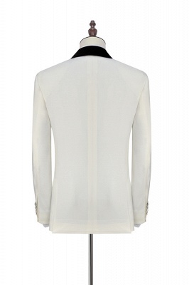 White Shawl Collar Single Breasted UK Wedding Suit | New Trendy 2 Pocket UK Custom Suit For Men_4