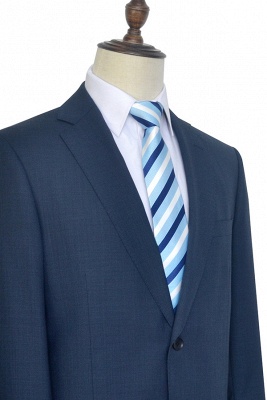 Dark Grey Blue Notched Lapel UK Custom Suit For Men | Fashion Single Breasted Two Botton Business British Men Suit_6