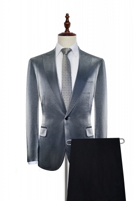 Bespoke Grey Velvet Custom UK Wedding Suit For Bestman | Peak lapel Single Breasted 2 Pocket Formal British Men Suits UK_1