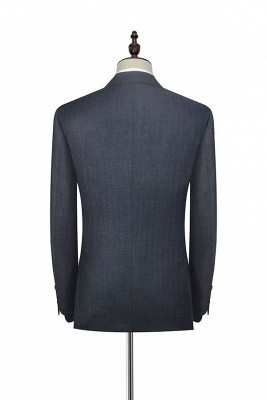 Dark Grey Wool Stripe Two botton Suit For Men | New Arriving Single Breasted UK Wedding Suit For Bestman_4
