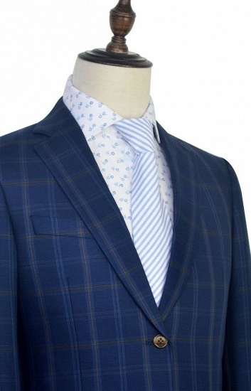 Dark Blue Wool Shawl Collar UK Wedding Suit For Bestman | New Arriving Single Breasted Tailor Made British Men Suit_6