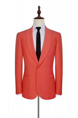 New Trendy Single Breasted One Button 2 Pocket Tailored Suit UK | Watermelon Red Shawl Collar Custom Suit Bestman Wedding Tuxedos_3